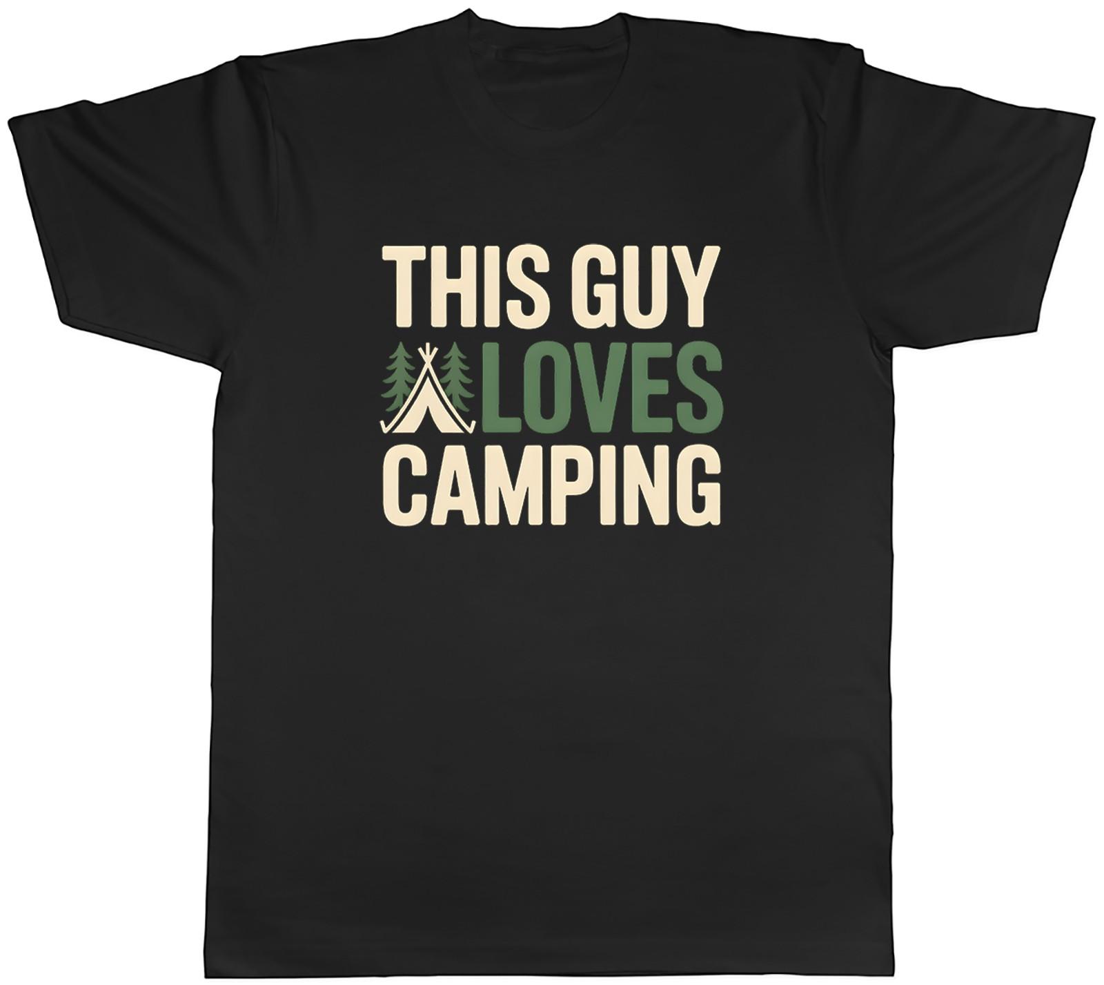 This Guy Loves Camping Outdoors Camp Site Mens T-Shirt Tee Gift Top M