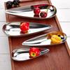 Irregular Serving Plate Rustless Steel Condiment Plate Easy Wipe Clean Dipping Tray Cafe