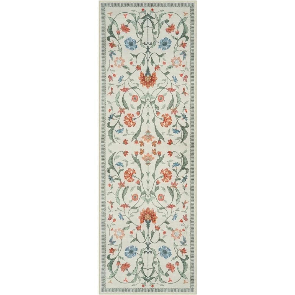 Runner Rug Corridor Carpet Bedside Bedroom Bohemian Style Flowers Mat Hallway Rugs Foldable Machine Washable Home Decoration