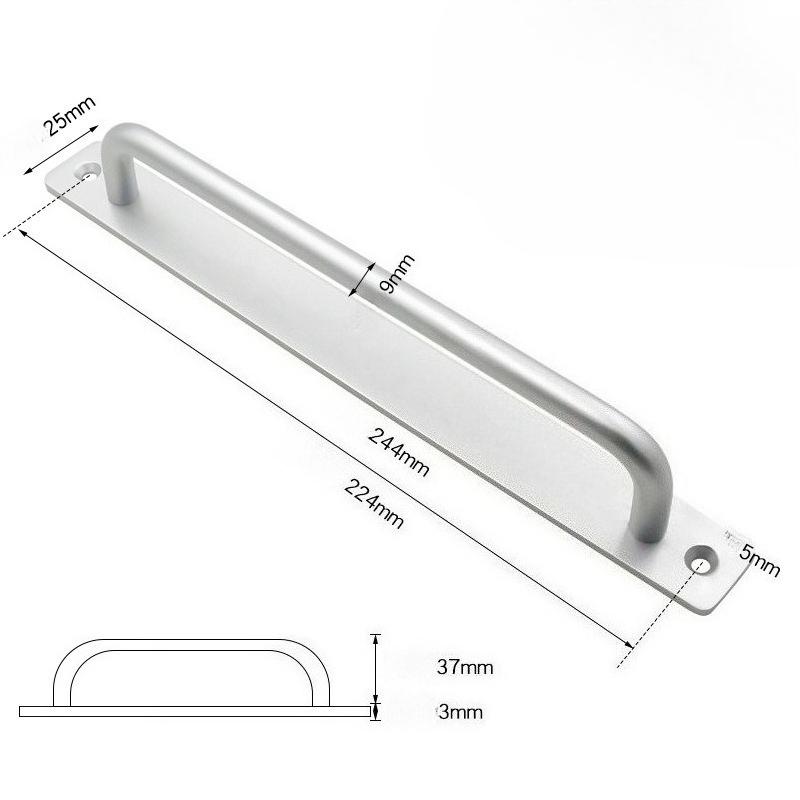 2pcs Sliding Barn Door Handle, Aluminium Alloy Cabinet Door Handle Hardware for Wardrobe Cupboard Closet Garage Shed with Screws