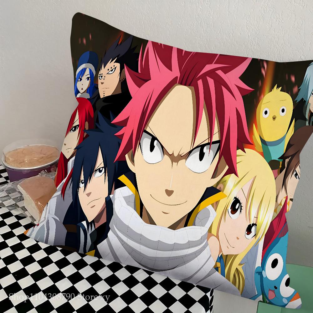 Anime F-Fairy Tail Pillow Case Square Pillow Bedroom Sofa Leisure Comfort Cushion Car Living Room Home Decoration