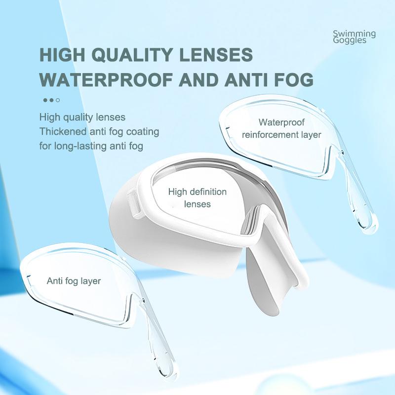 Children's Goggles Boys' Waterproof And Anti-fog HD Swimming Glasses Girls' Big Box Swimming Goggles Set Kids