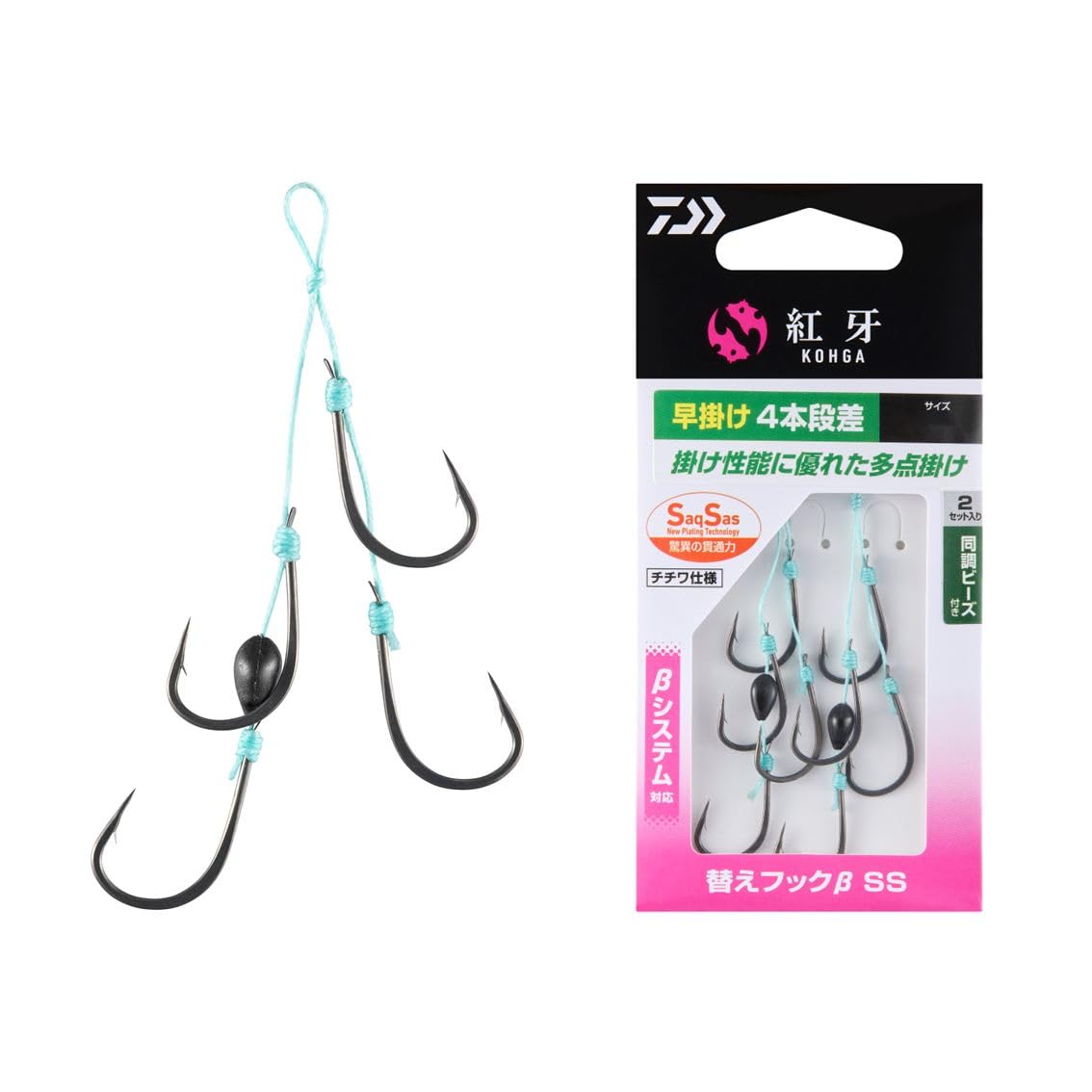 

DAIWA Tairaba Hook Red Fang Replacement Hook SS Quick Hook 4 Steps S [Product]