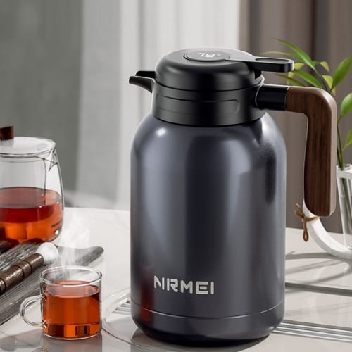 Thermos Pot, 24-Hour Vacuum Insulation, Large Capacity, Thermos Teapot, Coffee, Hot Water, Office, Picnic, Insulated Tabletop Pot, Vacuum Stainless St