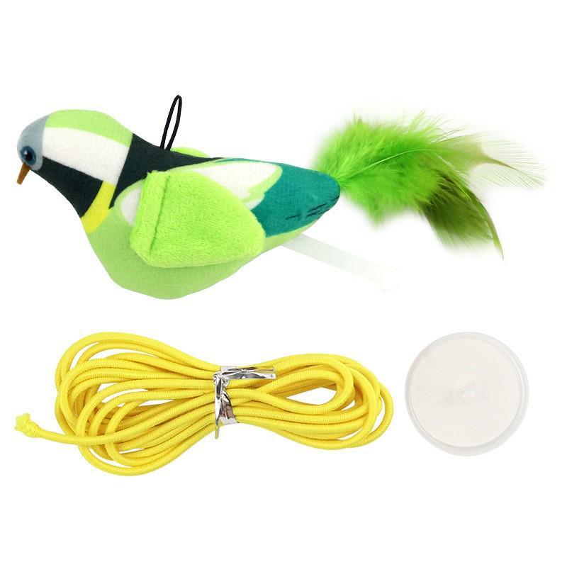 Hračka pro kočky k zavěšení na dveře s motivem orla: Elektrický zvuk vydávající pták pro samostatnou hru a úlevu od nudy