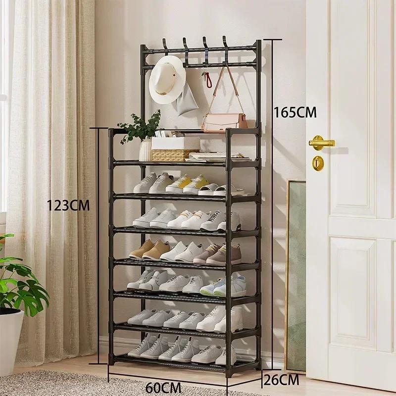 Simple Shoe Rack Multi-layer Metal Storage Rack Bedroom Corner Large Capacity Rack Shoe Cabinet Multifunctional Storage Rack