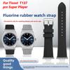 For Tissot 1853 PRX Super Player T137 Watch band t137.407 T137.410 fluoro rubber Metal End Link watch strap 12mm men's Bracelet