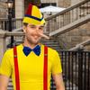 Costume da Burattino, Cappelli Naso Lungo Bretelle Cravatta Guanti Personaggi da Libro di Fiabe Costumi Halloween Cosplay Costumi Adulti