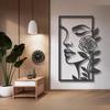 1pc Minimalist Woman Face Line Art Metal Wall Decor, Elegant Indoor Outdoor Hanging Ornament Gift