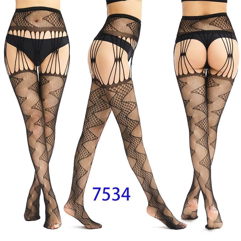 Sexy Suspenders Mesh Stockings Fishnet Eye Women's Bottoming Pantyhose