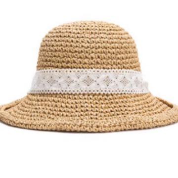 Sun Hat Children Summer Lace-up Straw Hat Chic Small Fresh Hand-woven Summer Beach Hat