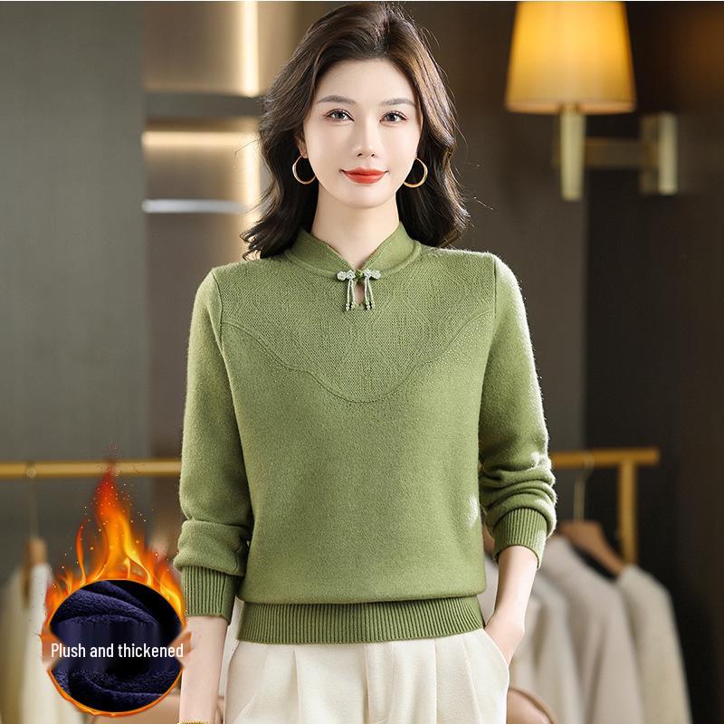 Damen Strickpullover mit Fleecefutter: Dicker, stilvoller, warmer Wollpullover