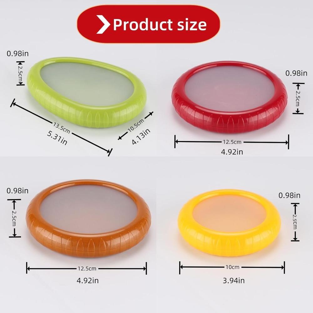 

Silicone Storage Containers Set of 4 Reusable Airtight Avocado Onion Saver Freshness Keeper for Garlic Lemon in Fridge