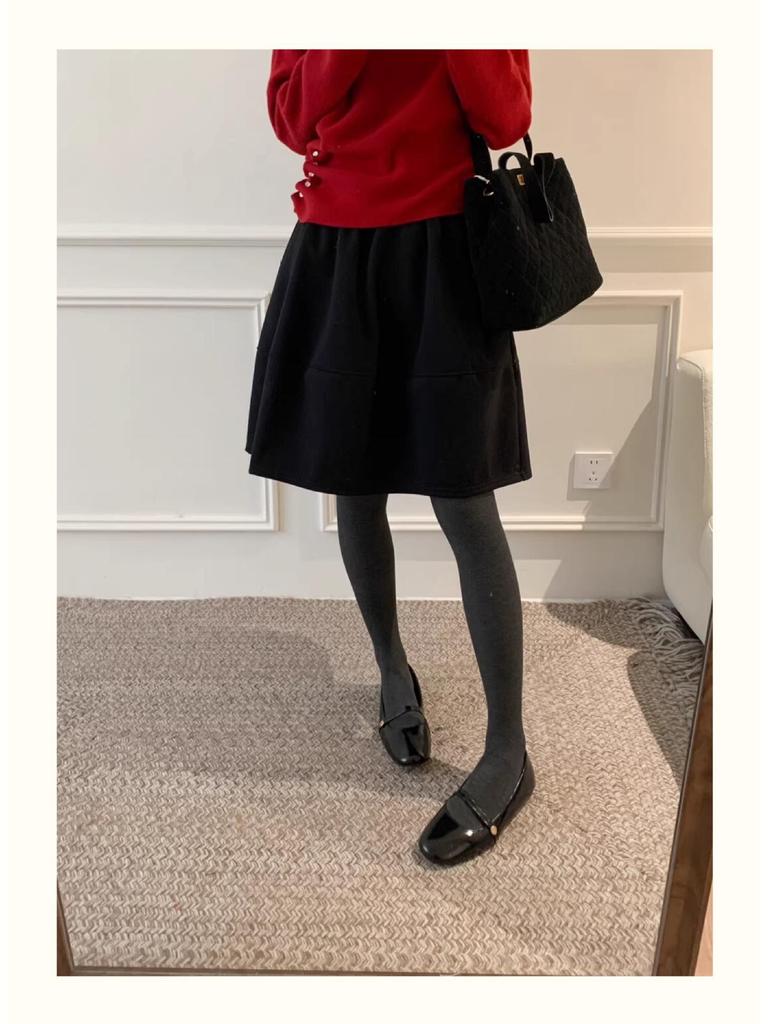 Refined Retro A-Line Woolen Skirt - Autumn/Winter Korean Minimalist Style