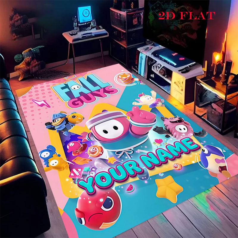 Custom Fall Guys Carpet Rug for Living Room Bedroom Home Sofa Decoration,Kids play Nonslip Floor Mat