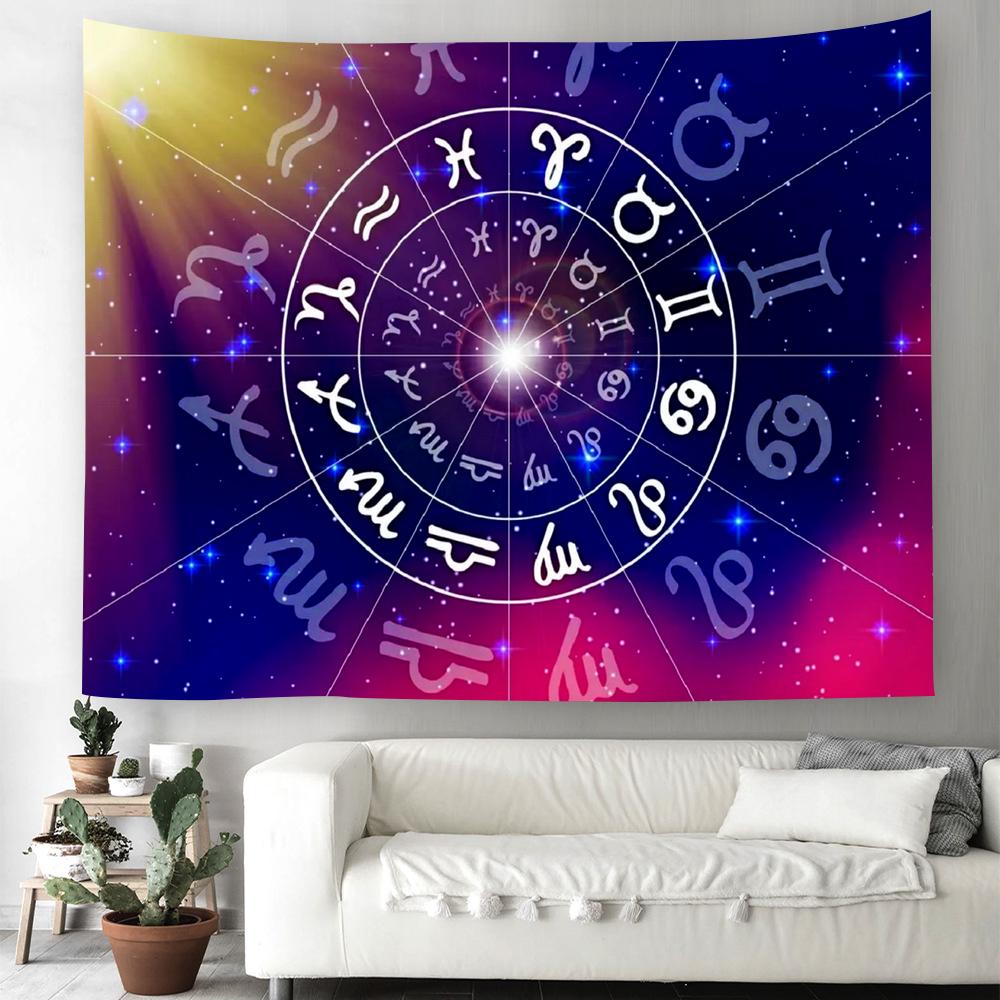 Zodiac Tarot Tapiserie Magic Array Tapiserie suspendată pe perete Decorare vrăjitorie mistică Decor hippie boem pentru dormitor