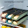 Automatic Rolling Egg Storage Box Slant Design Plastic Kitchen Containers Egg Tray for Home