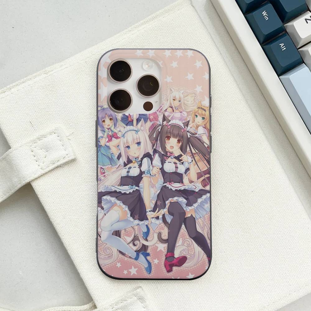 Chocola Nekopara For IPhone 16 15 14 13 12 11 17 Pro Max Plus Wave Corrugated Phone Case Anti Drop Cover