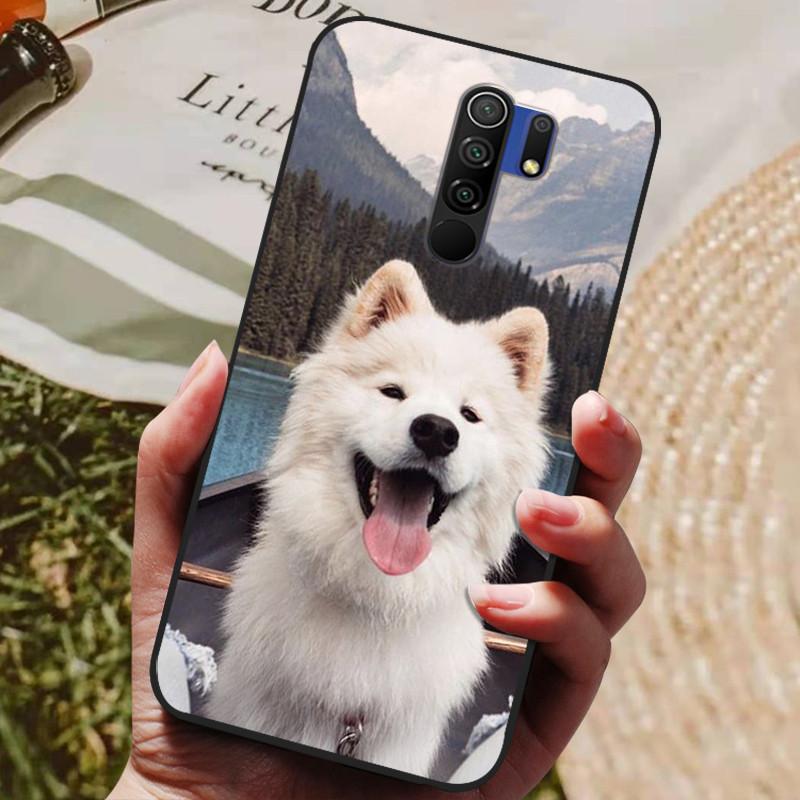 Für Xiaomi Redmi 9 Hülle Katze Blume Wolf Cover Silikonhülle Für Redmi 9 redmi9 Cover Bumper 6.53" Stoßfeste Handy Coque Hülle