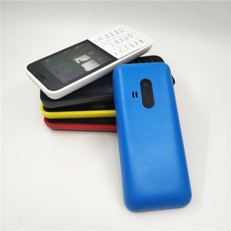 Telaio Anteriore Centrale Copertura Posteriore Coperchio Batteria Per Nokia 220 Custodia Completa +Tastiera Inglese+Logo