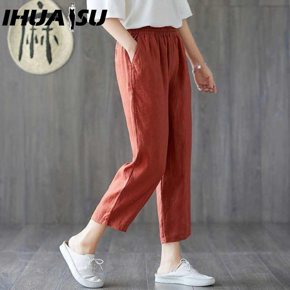 

IHUASU Women s Fashion Casual Solid Color Print Pants & Capris XXXL оранжевый