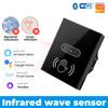 Modern LED PC Glass Screen Panel Wall Light Free Infrared Hand Wave Sensor Switch 10A WiFi 110V CN/GUA Origin
