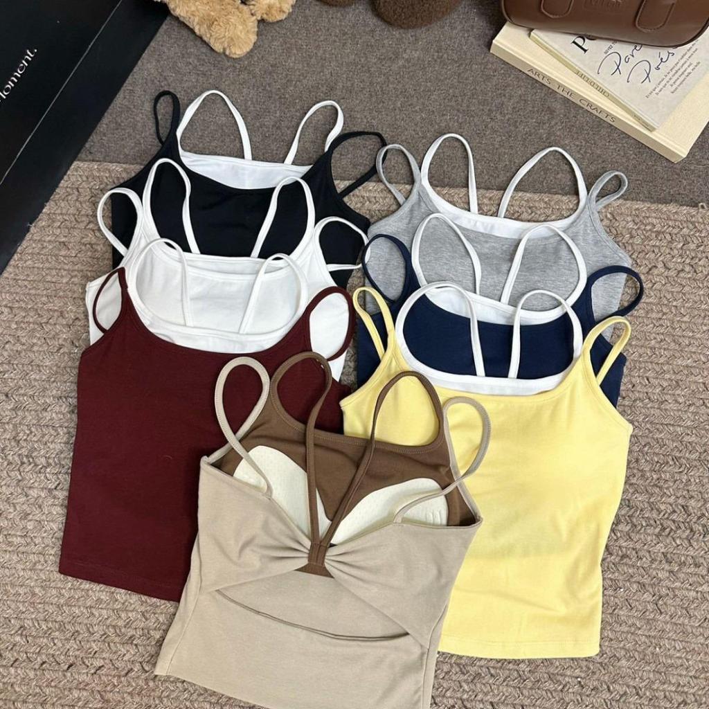 Women's Lace Strap Backless Bow Top with Built-in Bra