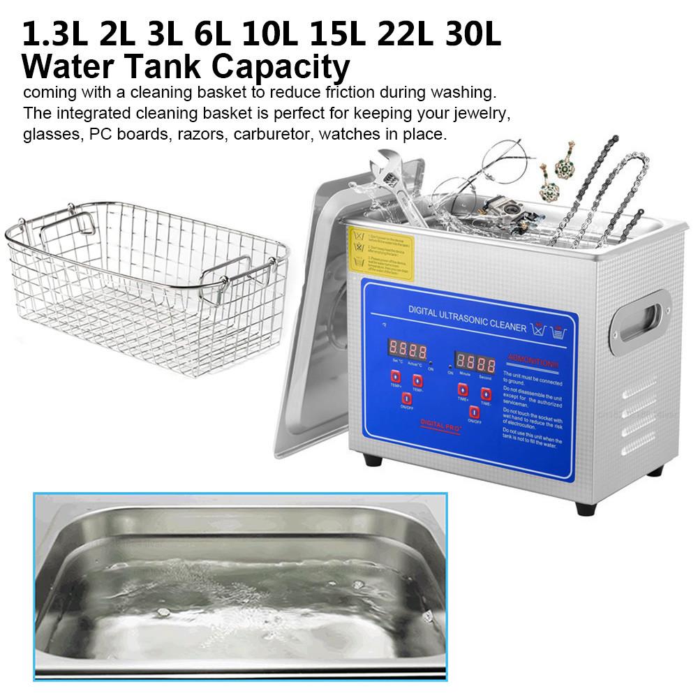 1.3L/2L/3L Digital Ultrasonic Cleaner Glasses Jewelry Ultrasound Cleaning Machine Heating Ultrasound Washing Bath