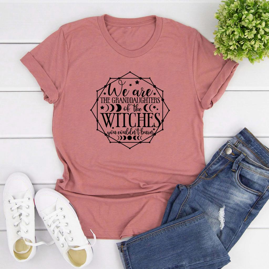 We Are Granddaughters of The Witches You Couldnt Burn T Shirt Salem Witch Tshirt Witchy Clothing Mystic Tee Halloween Shirt Top