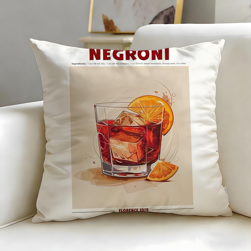 Stylový povlak na polštář Negroni Cocktailful Stylový omyvatelný povlak na polštář Ideální pro dekoraci pohovky, ložnice, auta