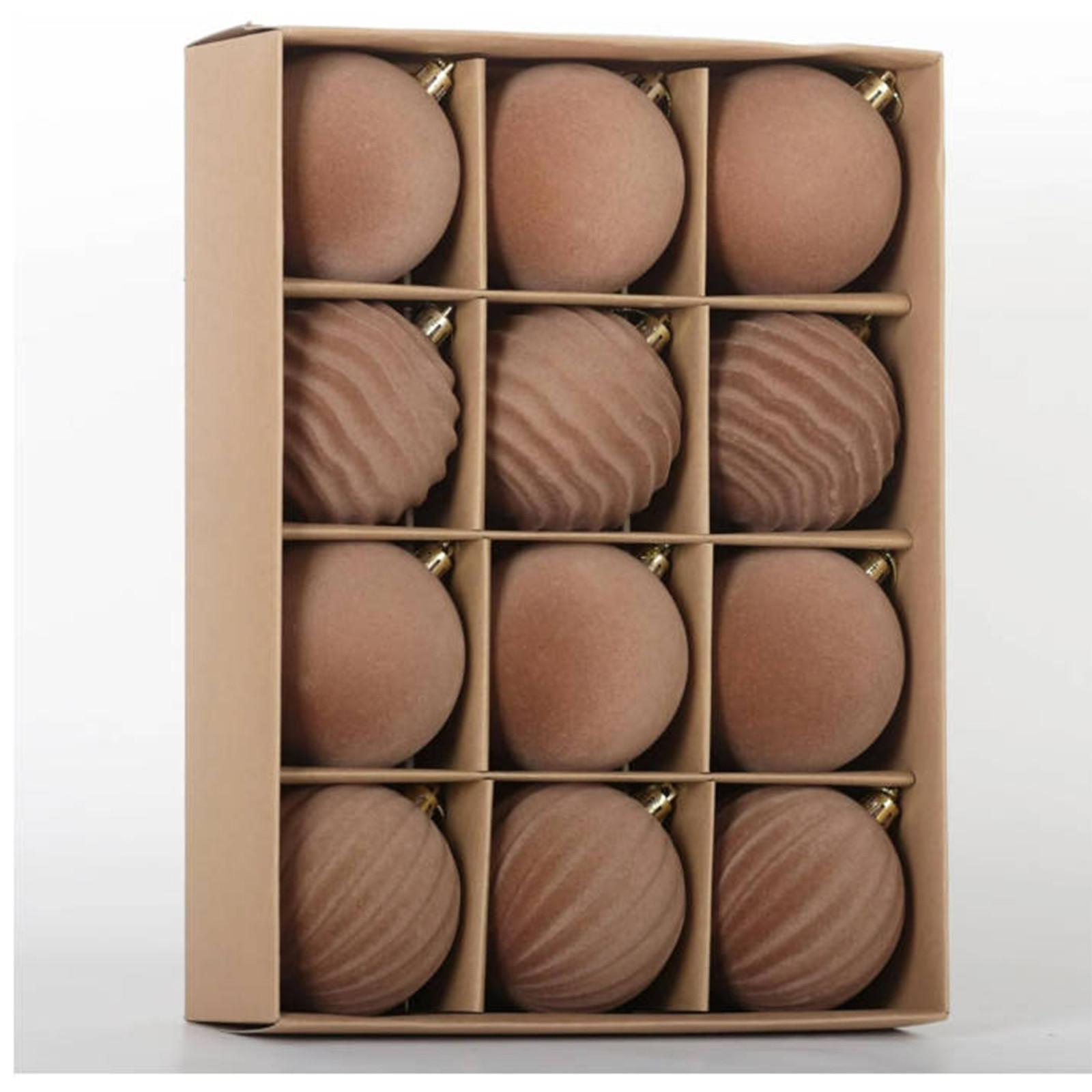 

Рождественский шар бархатные елочные украшения 3,15 дюйма 12 штук пластиковые шары елочные украшения красные One Size кофейный