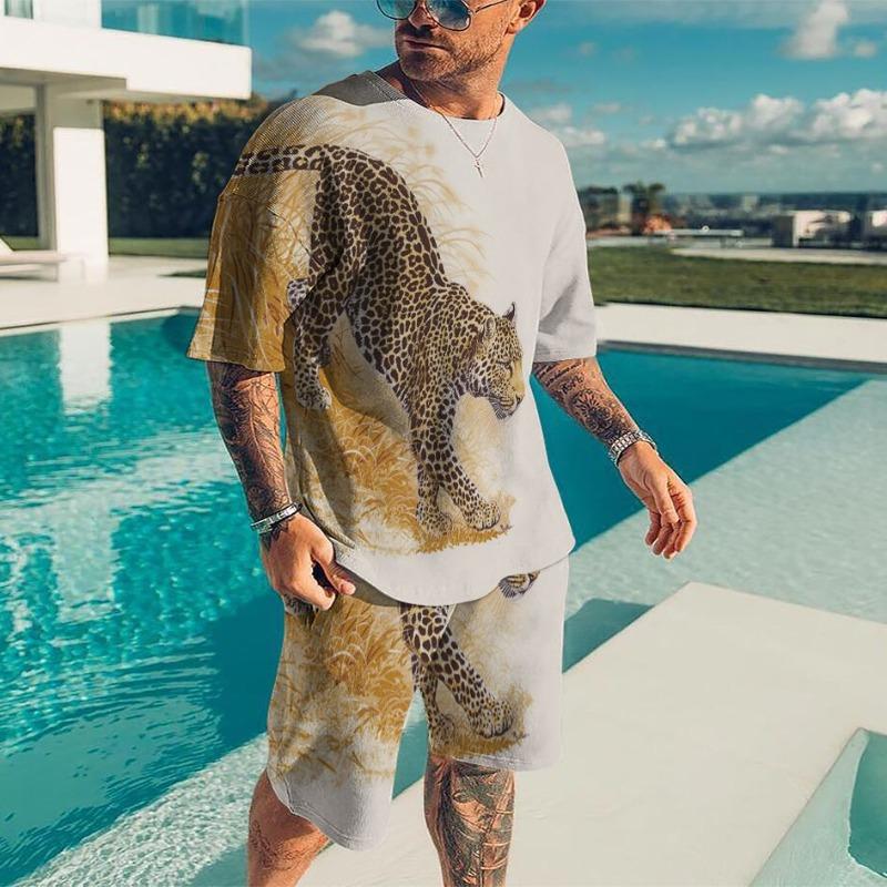 

Мужской летний повседневный костюм с 3D-принтом, необычный, персонализированный, креативный, удобный, свободный, с множеством элементов, красочным принтом, для повседневной носки и занятий спортом 6XL