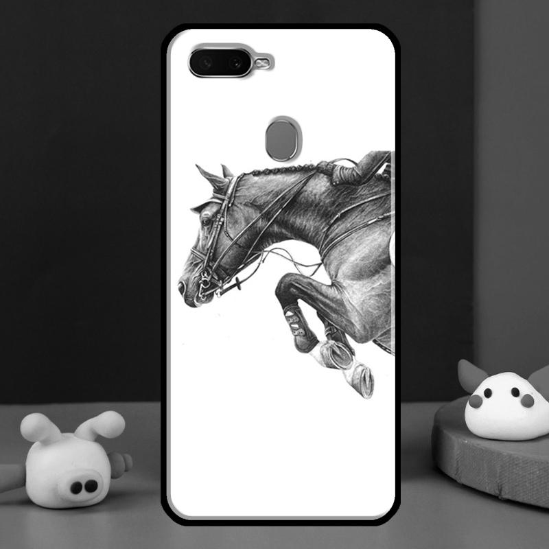 Horse Sketch Case For Oppo A16 A76 A96 A58 A78 A98 A5 A9 A91 A15 A17 A77 A52 A72 A74 A94 A54S A57S Cover