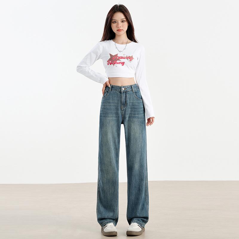 Women's Retro High-Waisted Wide-Leg Jeans