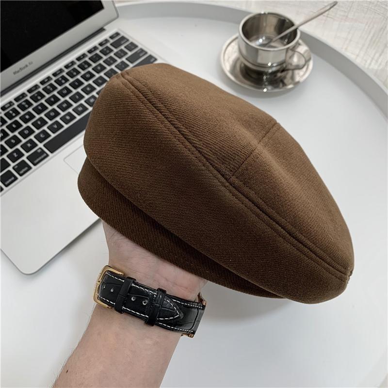 Japanese Retro Woolen Beret Female Face Small Korean Versatile Cartoon Bear Fashionable Temperament Painter Hat