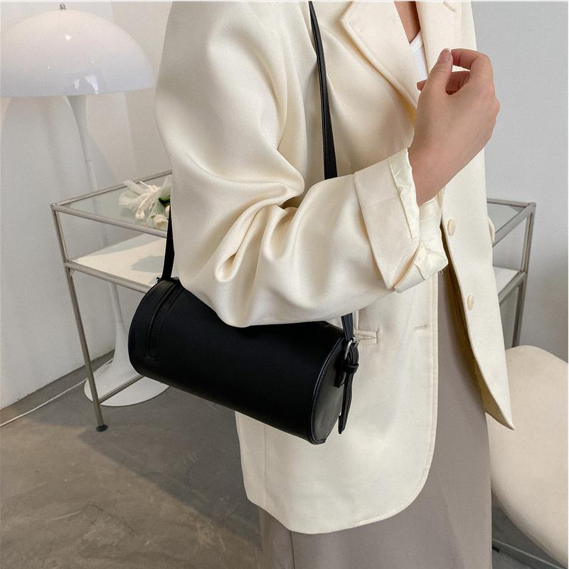 Underarm Bag Women's  New Fashion Retro Cylindrical Handbags High Quality Female Texture PU Crossbody Bags Trend