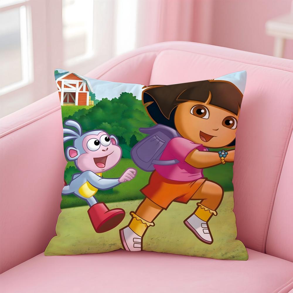 Anime Cute D-Dora the E-Explorer Cushion Cover Comfortable Reversible Pillow Cover Ideal for Car Sofa Bedroom & Beyond