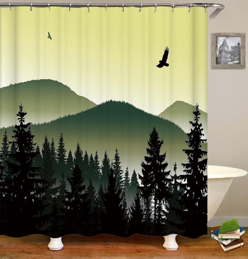 Multicolor Desert Cactus Shower Curtain Southwest Plants Tropical Style Bathroom Decorative Shower Curtain with 12 Hooks