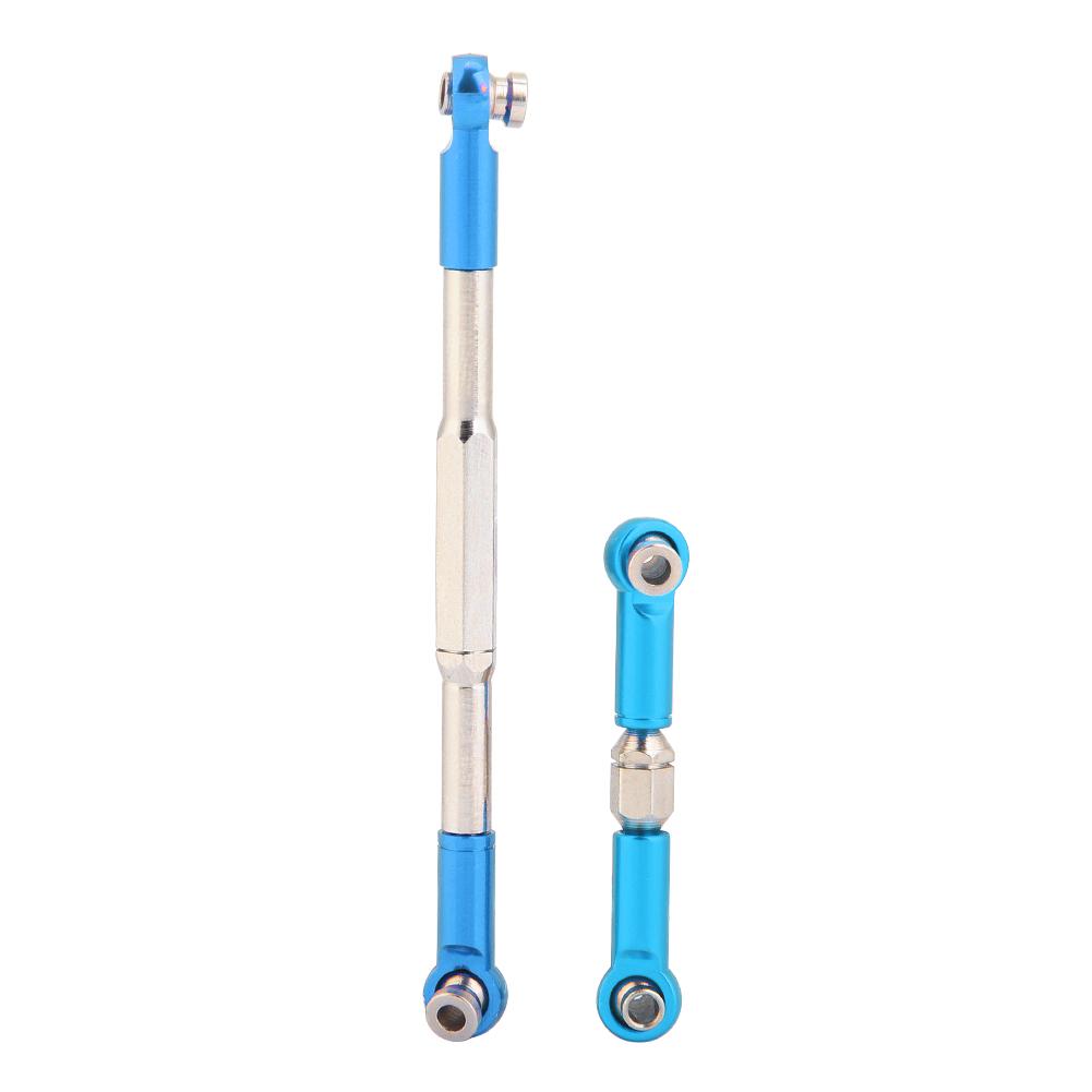 CNC Machining Aluminium Alloy Steering Linkage Rod Set for WPL 1608T RC Truck (Blue)