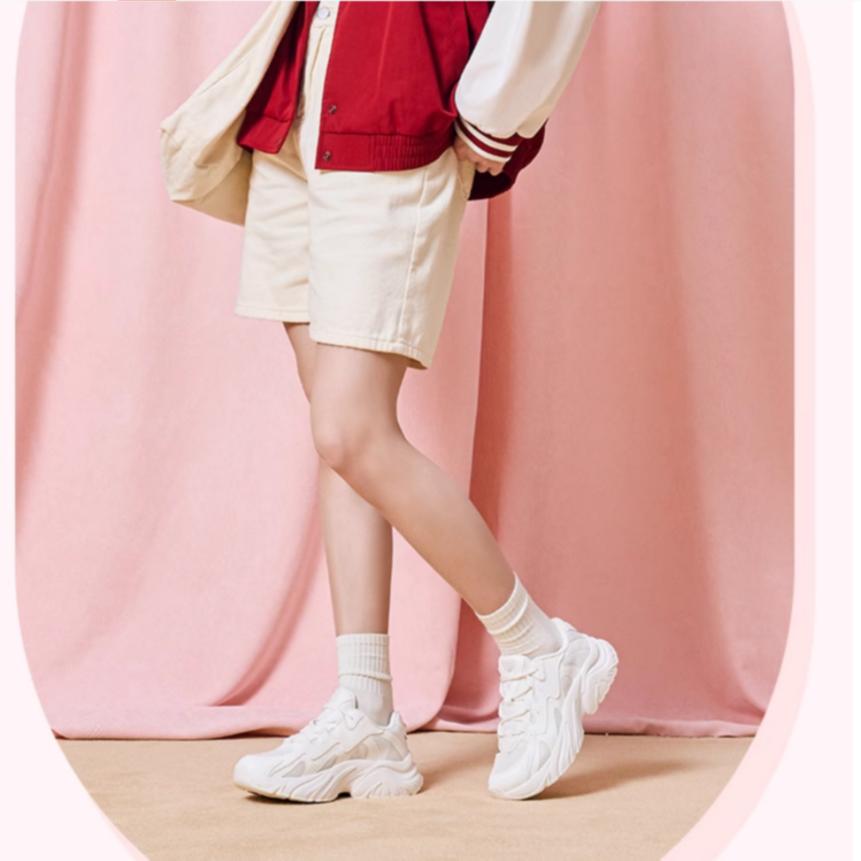 Anta Thick Sole Retro Non-Slip Breathable Low-Top Casual Shoes Women Sneaker White Gray 122338884-1