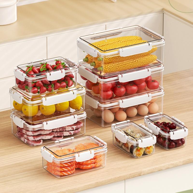 Fruit Storage Containers Fresh Food Containers Fridge Clear Fruit Organizer Refrigerator Multifunctional Meal Prep Lunch Box