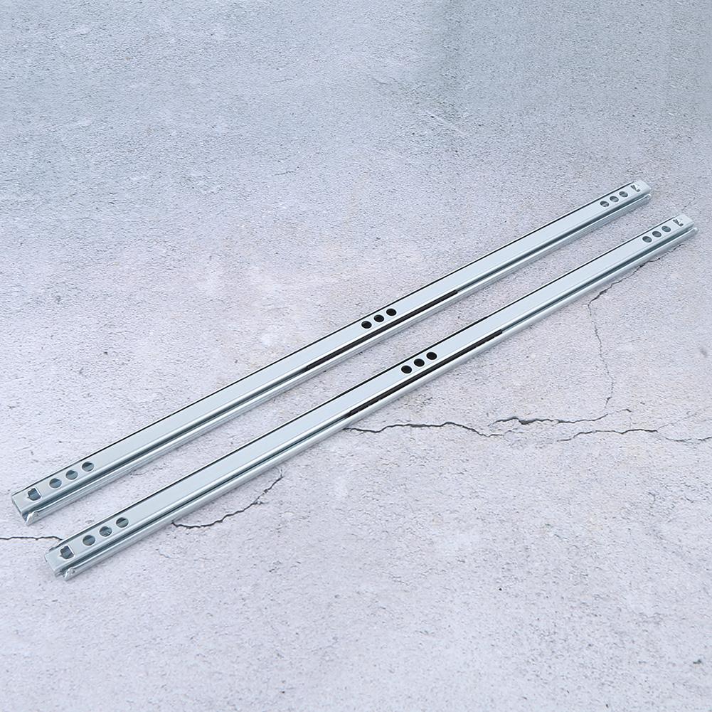2Pcs Set Cold‑Roll Steel Sheet Ball Bearing Drawer Slide Rail Cabinet Hardware Fitting