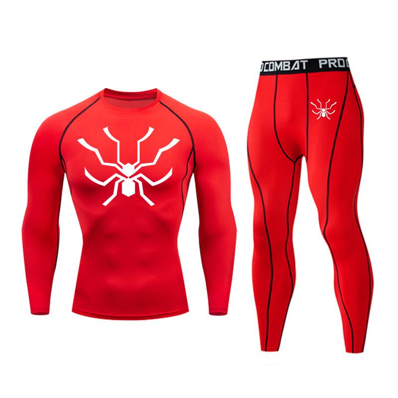 

Мужской быстросохнущий компрессионный комплект с длинным рукавом для бега, баскетбола и фитнеса – Весна/Осень Double Extra Large