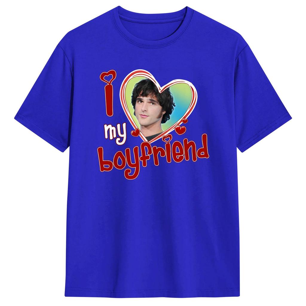 Unisexs T Shirt I Love My boyfriend Jacob Elordi T Shirts Hippie Beach Tee Shirt YK Funny Cotton Clothing Gift
