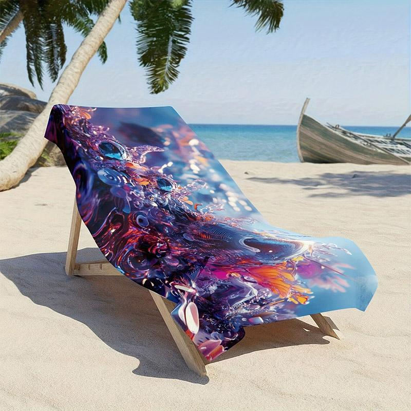 Exotic Oceanic Art Beach Towel Patterned Sunscreen And Windproof Suitable For Swimming Pool Camping Travel Blanket