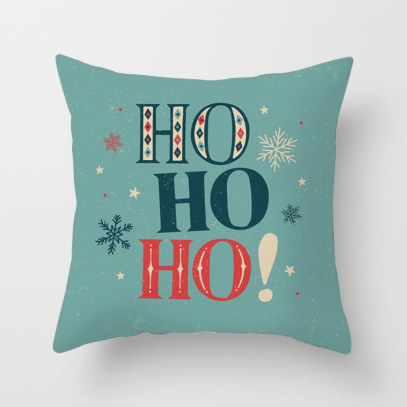 Wish Home Christmas Snowflake Digital Printing Peach Skin Car Pillow Cushion Pillow Case