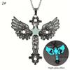 Pendente Croce Stella a Cinque Punte Alare Design Retrò Occhio Notturno Accattivante Tendenza Collana Fluorescente Personalizzata
