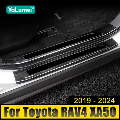 Toyota RAV4 XA50 2019 2020 2021 2022 2023 2024 RAV 4 için Paslanmaz Çelik Araba Kapı Eşiği Koruyucu Pedal Karşılama Pedi Trim Çıkartma