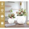 Metal Ball Vase for Home Decor|Round Flower Pot for Bedroom Living Room Office Wedding Birthday Anniversary Festival | Off-White