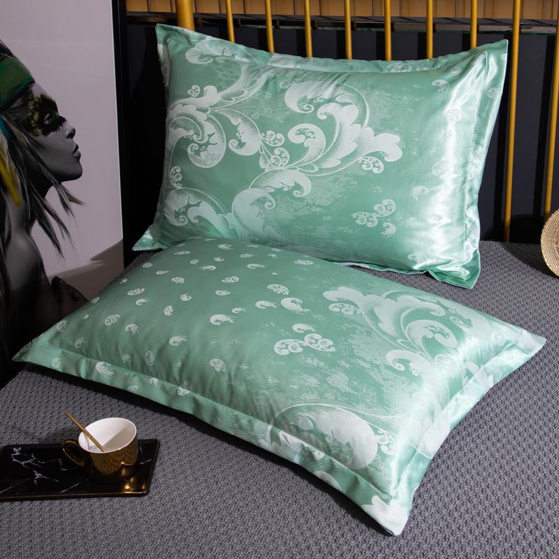 Summer Ice Silk Jacquard Pillowcase for Student Dormitory